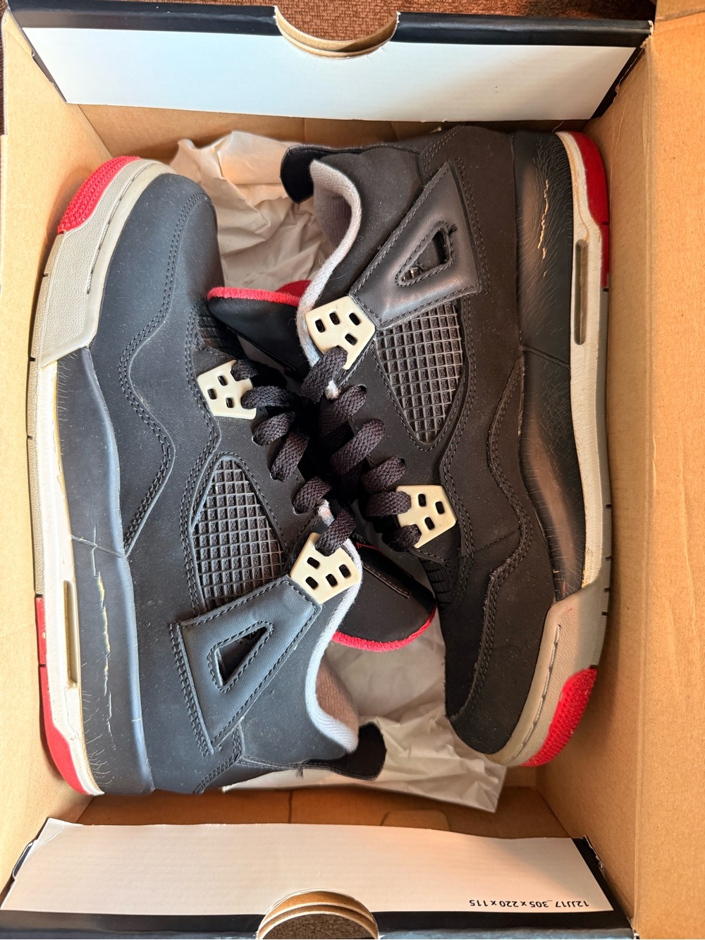 Jordan 4 Retro Bred 2012 GS - Black/Cement Grey